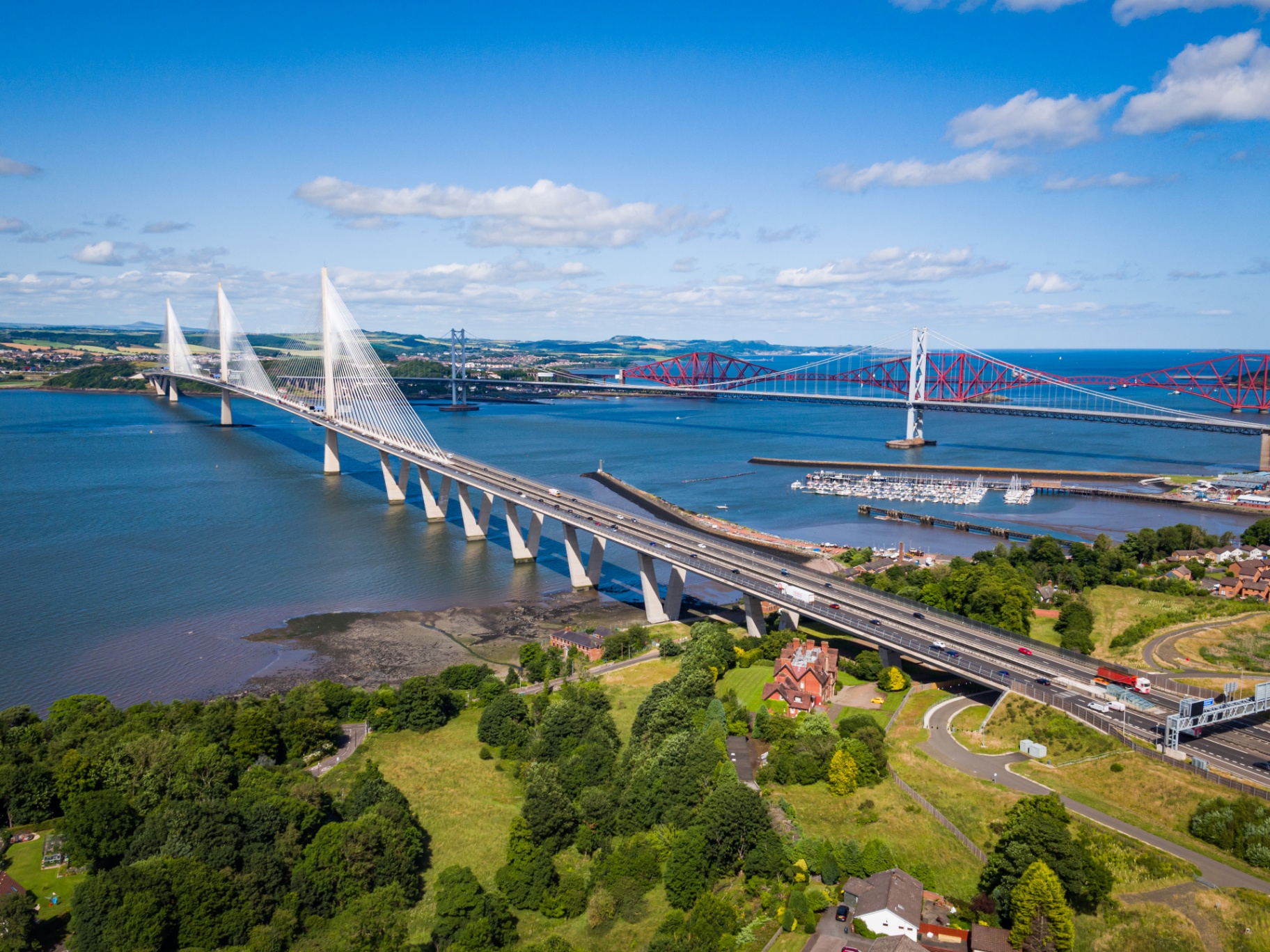 Forth Bridges aerial photography Scotland