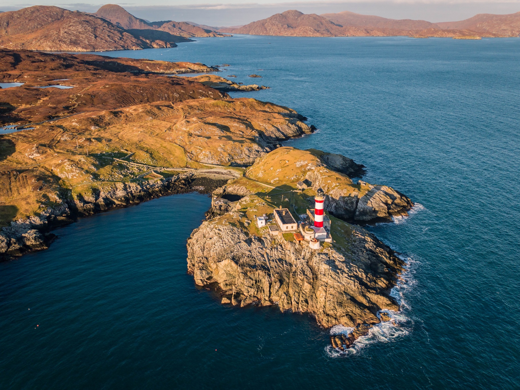 Highland lighthouse aerial shot