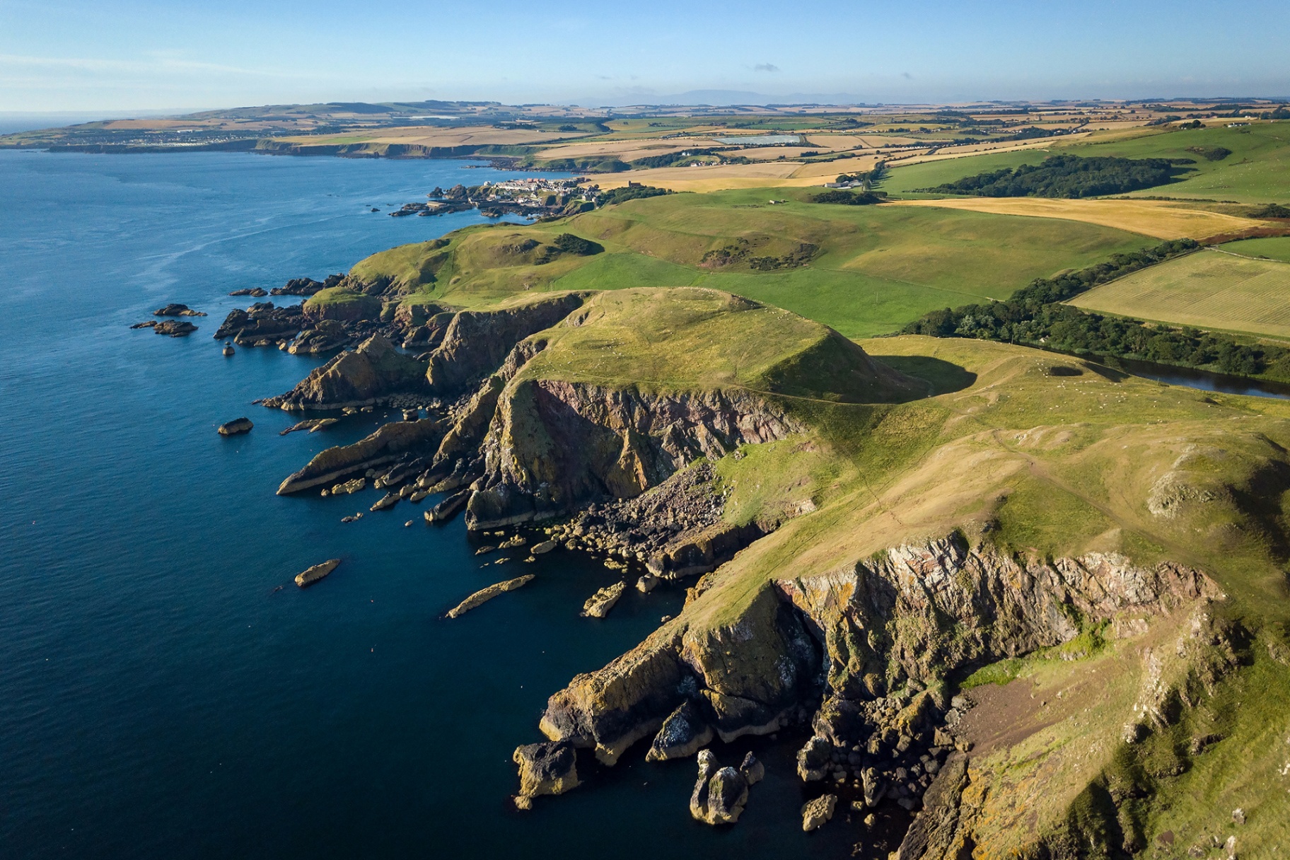 St Abbs coastal cliffs from above