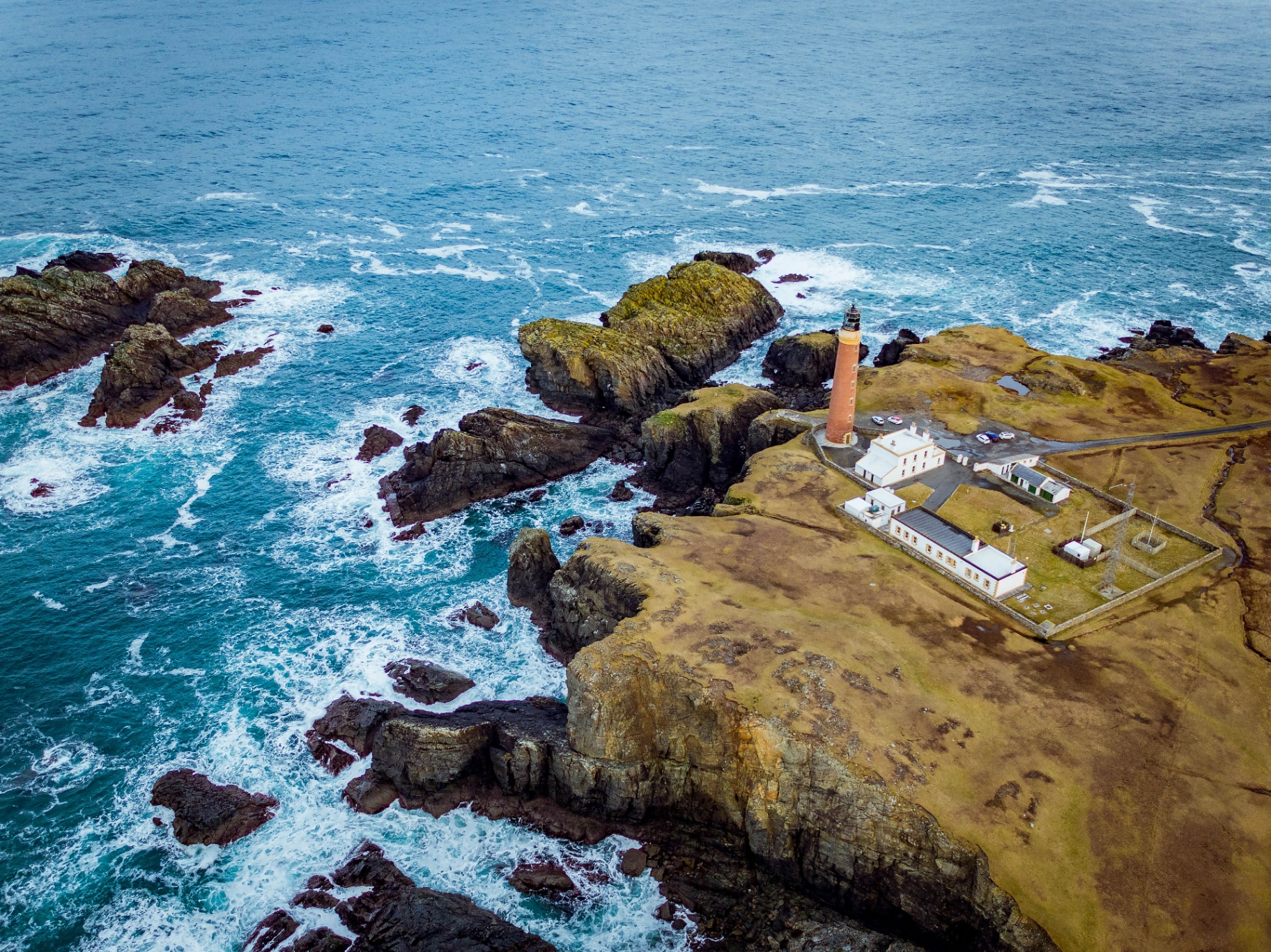 Stoer lighthouse aerial photography