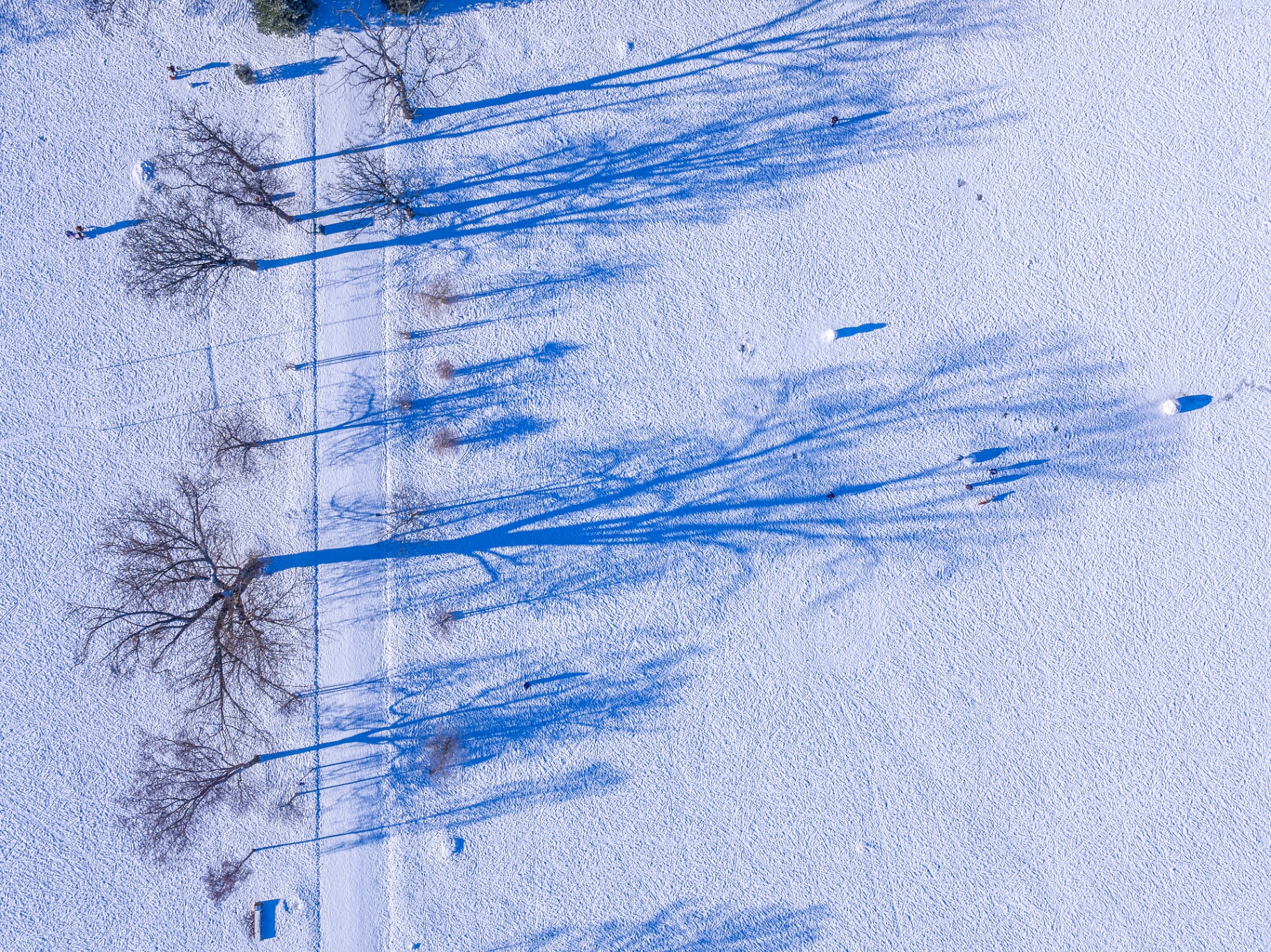 Winter landscape aerial view Scotland