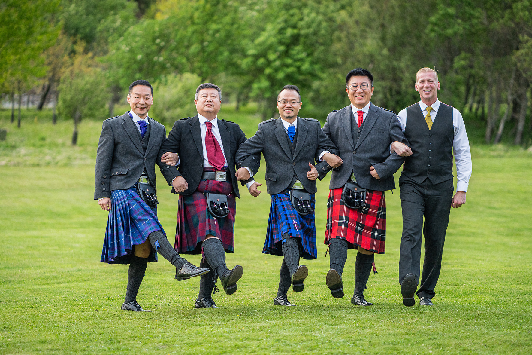 Group portrait at Scottish estate celebration