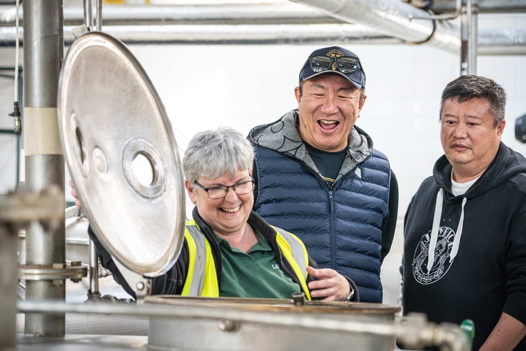 Intimate moments during distillery tour