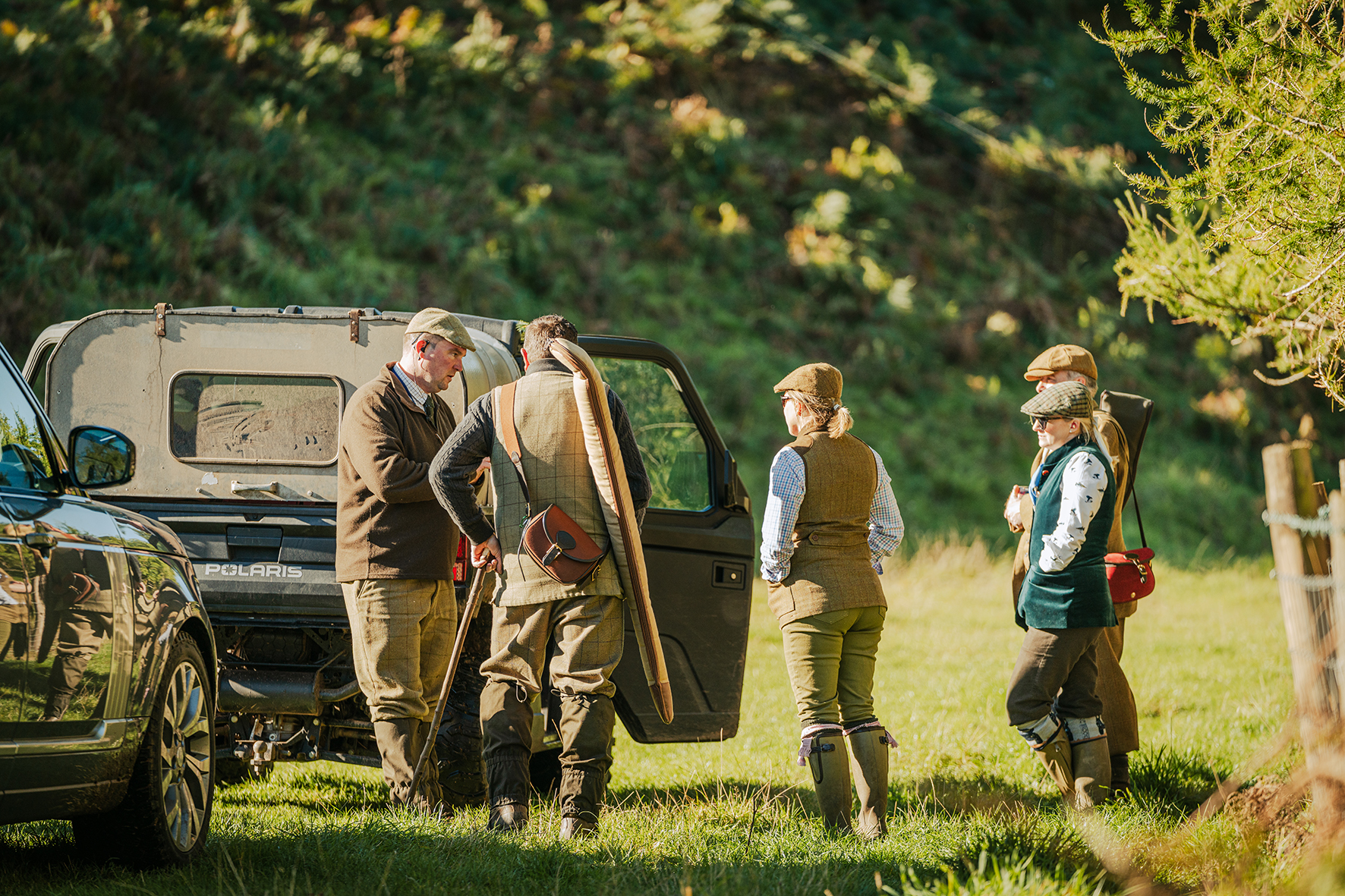 Action shot of fieldsports participants at Primrosehill Estate