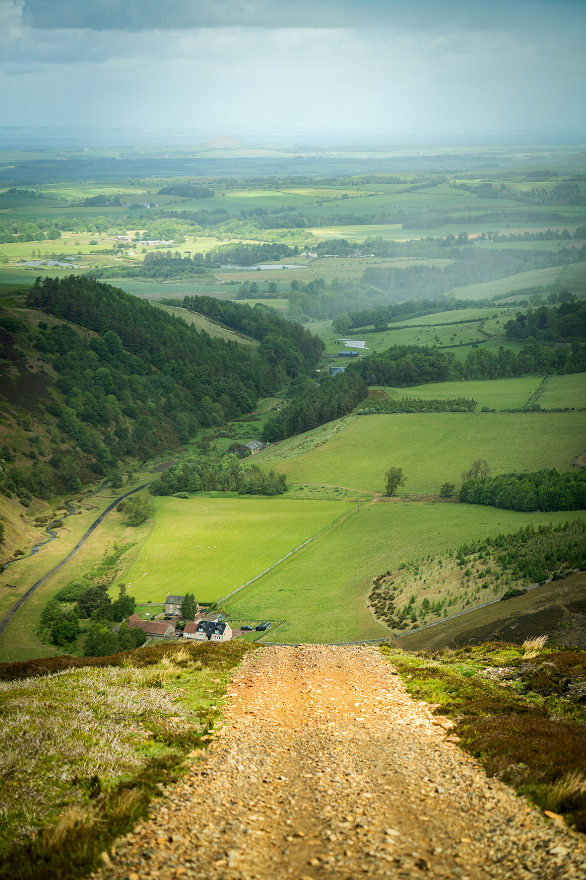 Sweeping Scottish countryside landscape overlooking Primrosehill Estate valley